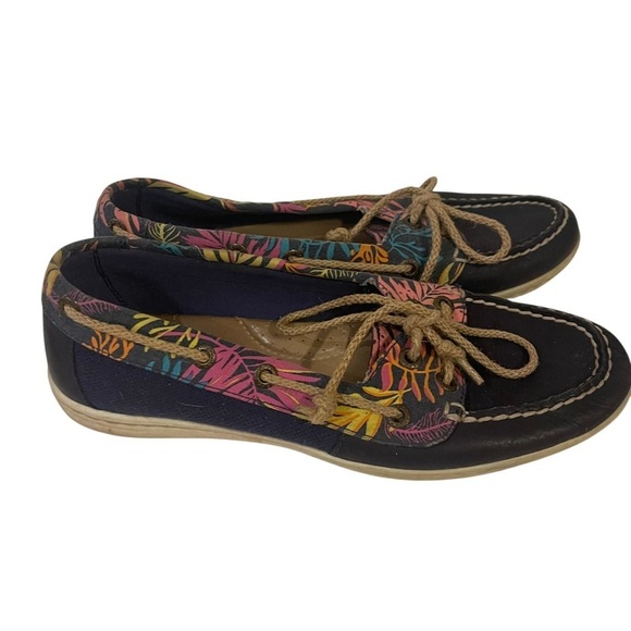 Sperry Shoes - Women's Navy Blue Tropical Floral SPERRY Boat Shoes